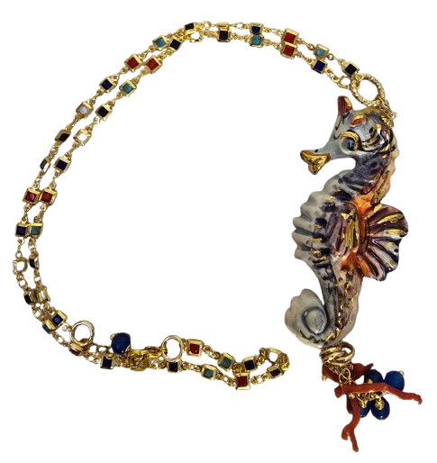 Collana con Cavalluccio Marino in Ceramica