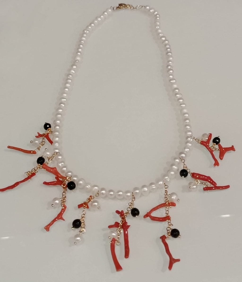 Collana Perle e Corallo