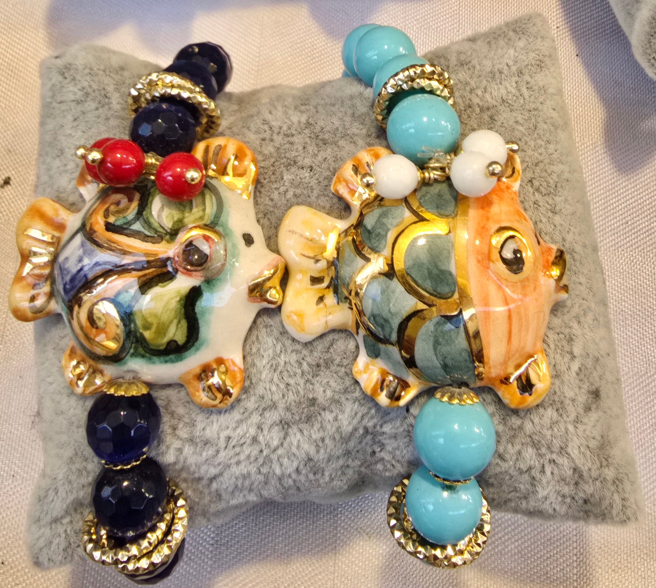 Pesce in Ceramica Azzurro e Blu