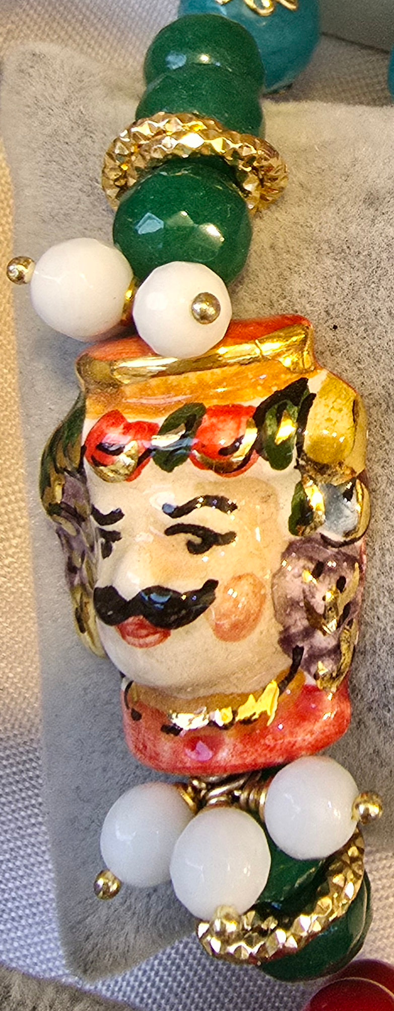 Teste di Moro in ceramica Viola e Verde