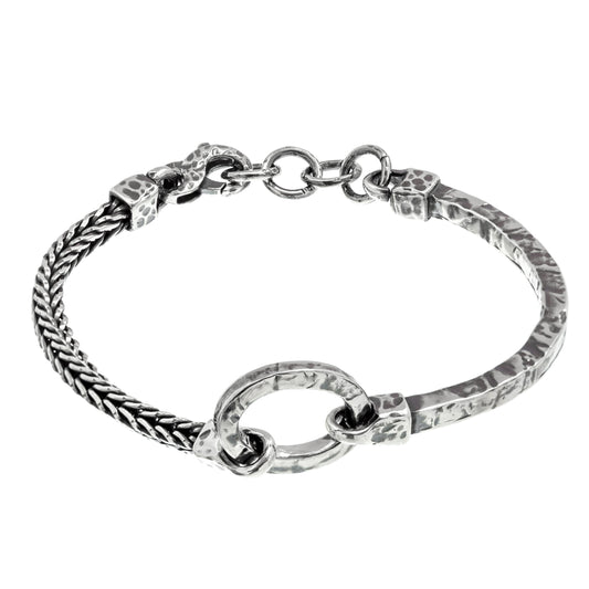 Riders - burnished silver bracelet