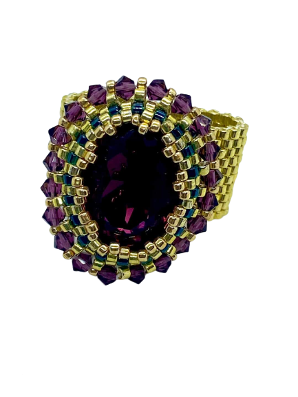 Purple Swarovski Ring