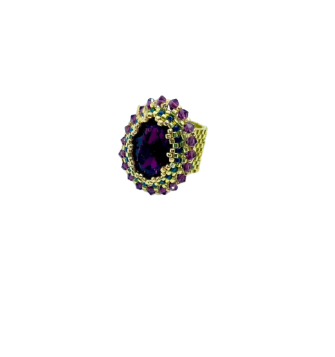 Purple Swarovski Ring