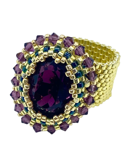 Purple Swarovski Ring