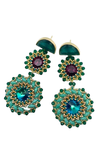 Green Swarovski Earrings