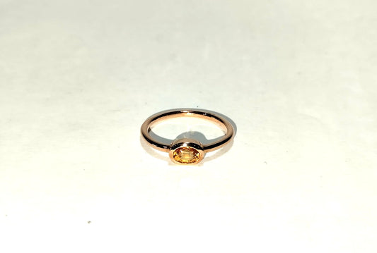 Rose Gold Orange Sapphire Ring