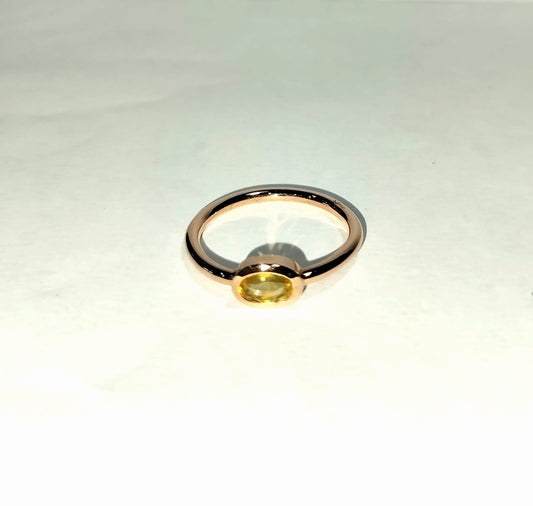 Rose Gold Yellow Sapphire Ring