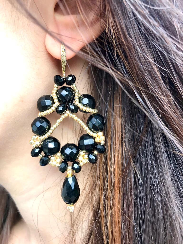 Black Crystals Earrings