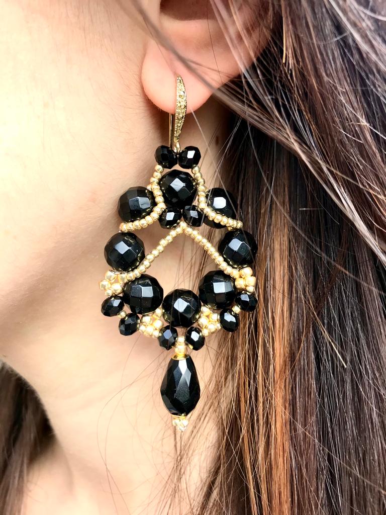 Black Crystals Earrings