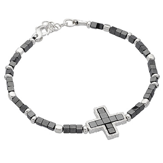 Soulman - men's bracelet in natural silver and stones