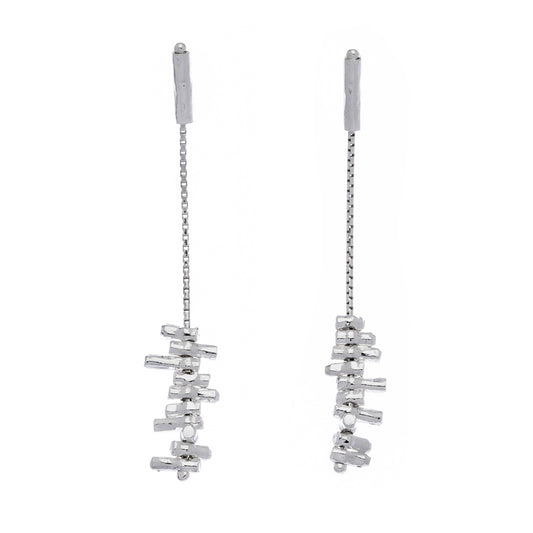Greta - natural silver earrings