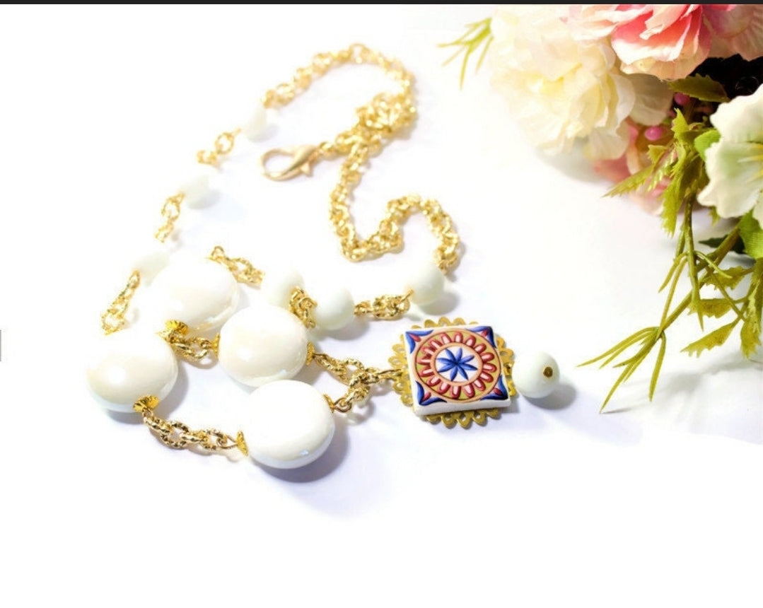 Collana Maiolica White - Dalita