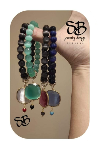 Stones Bracelet with Pendant