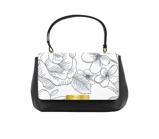 M White Flowers Bag