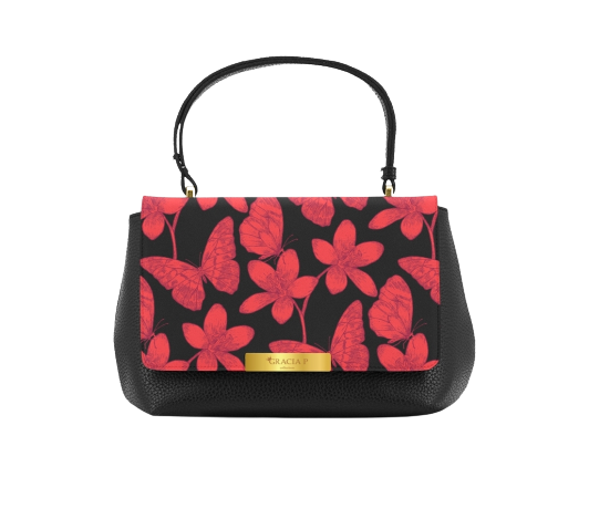 Bag M Butterfly and Flowers