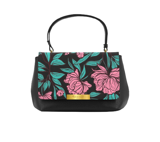 Borsa M Fiori Rosa