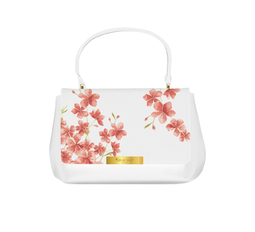 Bag B Coral Cherry Blossoms