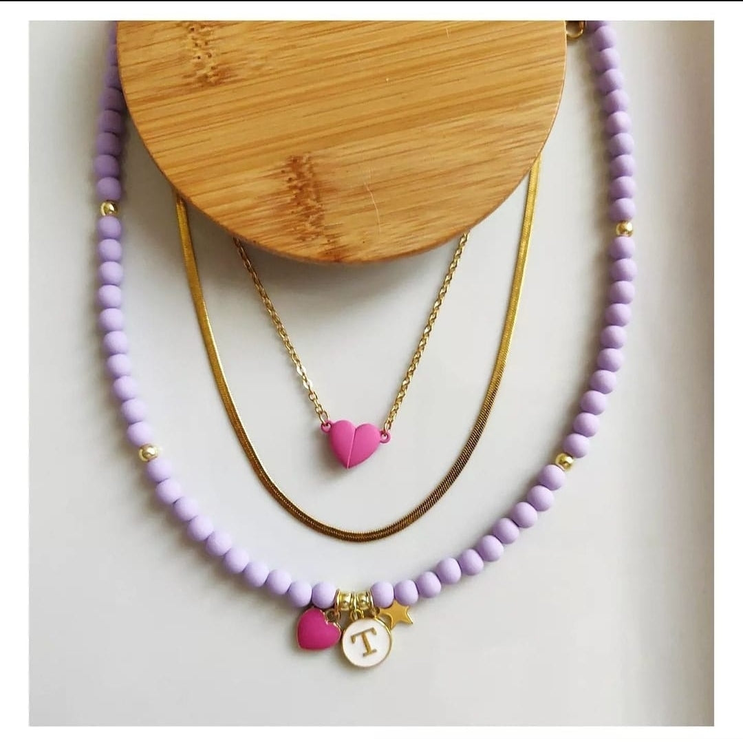 Composition Wisteria and Rose Necklaces