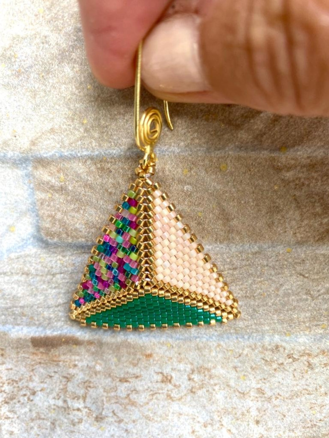 Multicolor Triangle Earrings