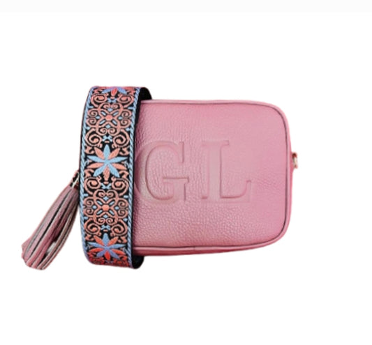 Double pink zip with shoulder strap