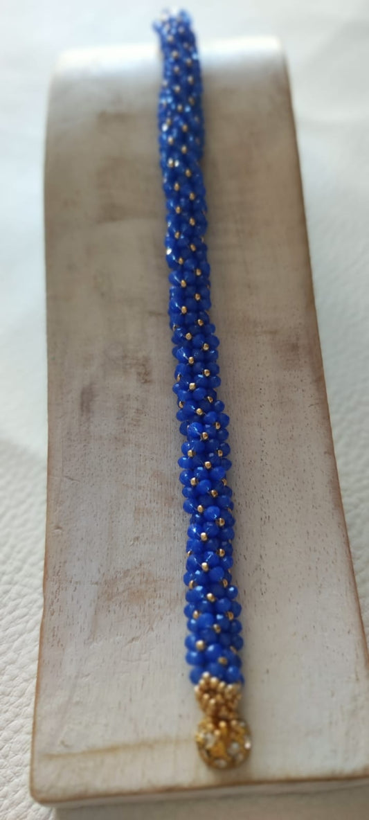 Blue Purple Beads Bracelet
