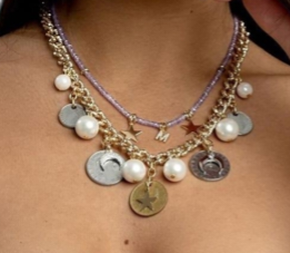 Lyre Necklace with Pendants